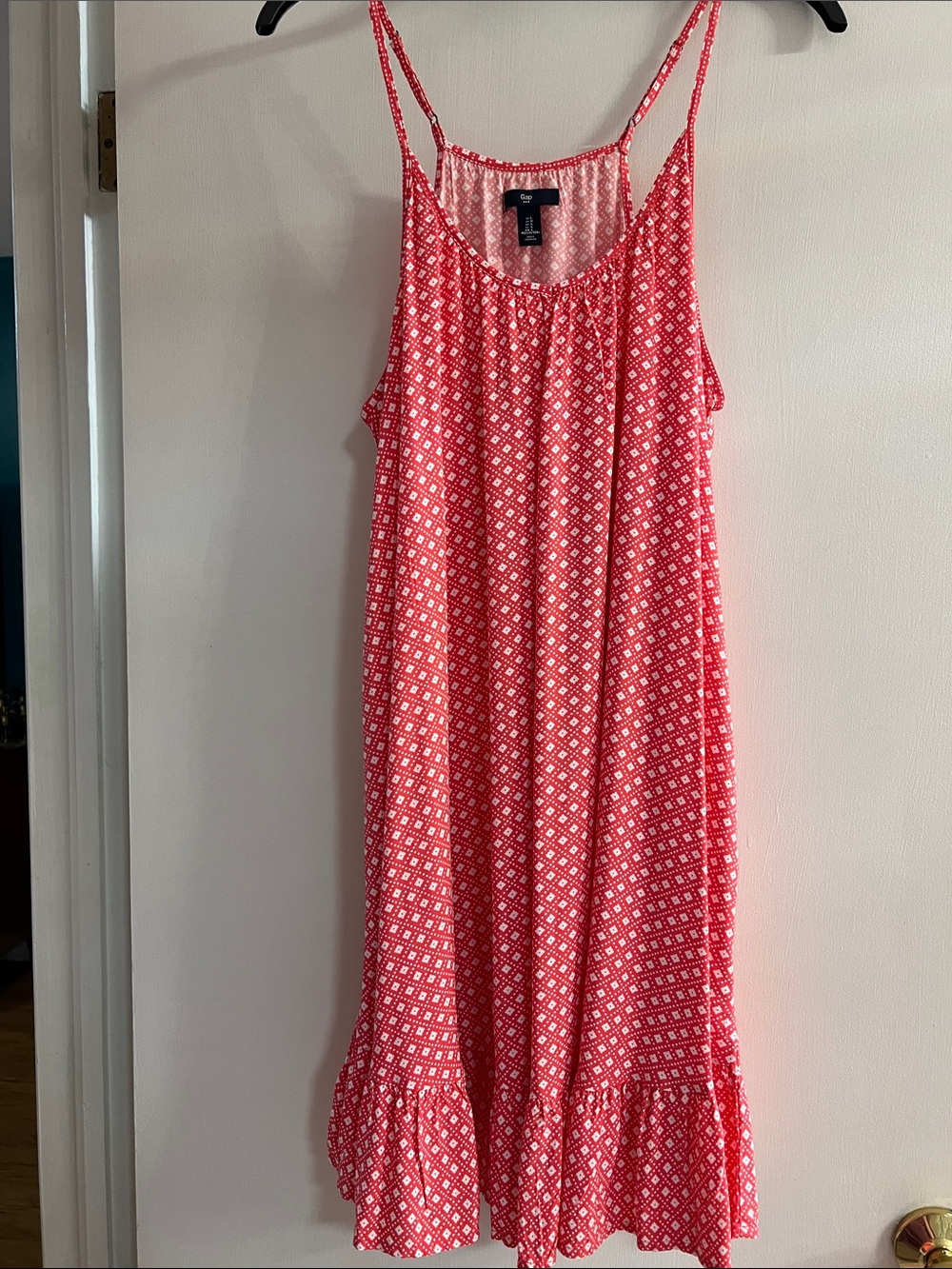Women’s GAP Coral Pink Printed Midi spaghetti straps Dress